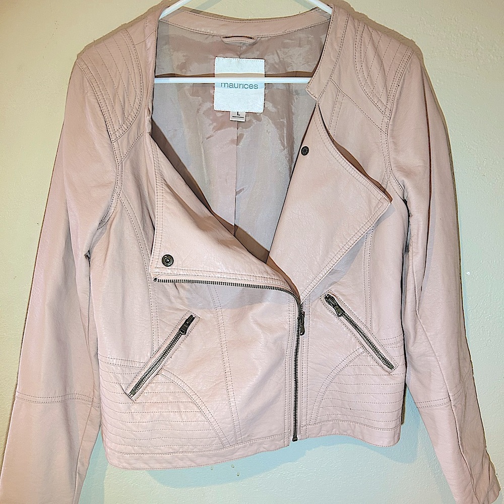 Faux leather moto jacket